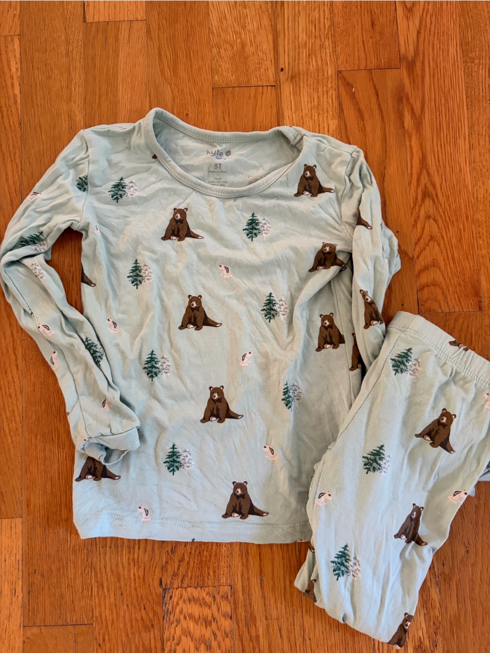 Kyte BABY Light Blue Bear & Tree Sleep Tee